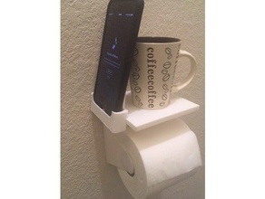 toilet paper roll holder iphone stand coffee cup bathroom 3d print model - Mito3D