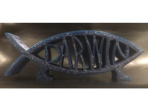 darwin's jesus fish animals darwin decoration desktop evolution 3d print model - Mito3D