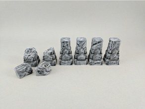28mm carved stone pillar toy & game accessories boardgame dnd dungeons dragons dwarf dwarven frostgrave gaming lotr moria pathfinder roleplaying rpg tabletop wargaming warhammer 3d print model - Mito3D