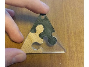 triangle puzzle keychain keychains 3d printer cnc lasercut 3d print model - Mito3D