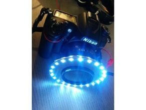 led photography ring light - uses nikon lens hood mount camera diy openscad photo product 3d print model - Mito3D