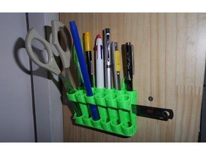 pencil holder - wall stand type office 3d print model - Mito3D