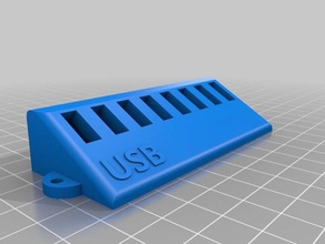 usb titular 8 ligeramente inclinada organización 3d print model - Mito3D