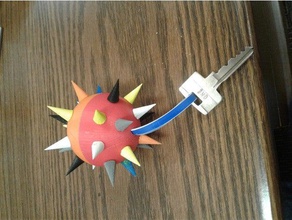 key protector Spike-ball Schlüsselanhänger 3d print model - Mito3D