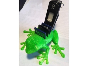 frog sd card usb flash drive holder computer 3d print model - Mito3D