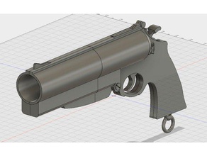 hellboy's comic revolver props gun hellboy prop 3d print model - Mito3D