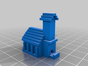 minecraft church video games 3dprinter block 3d print model - Mito3D