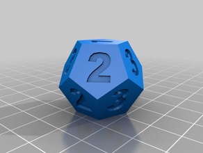 12-sided d3 die dice polyhedral 3d print model - Mito3D