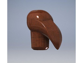 raven head cane topper v2 - Zubehör Vogel Gehstock 3d print model - Mito3D