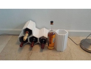 apilable estante del vino cocina y comedor botella de titular 3d print model - Mito3D