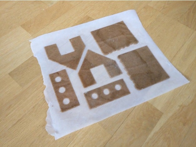 casa de pão gengibre corte cozinha e sala jantar cortador cookie gingerbread 3D print model - Mito3D