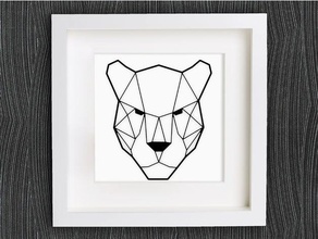 customizable origami panther head 2d art cat customizer geometric geometrical lowpoly low poly openscad 3d print model - Mito3D