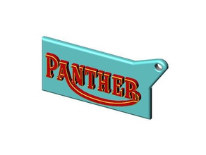 panther logo porte-clés les signes et logos 3d print model - Mito3D