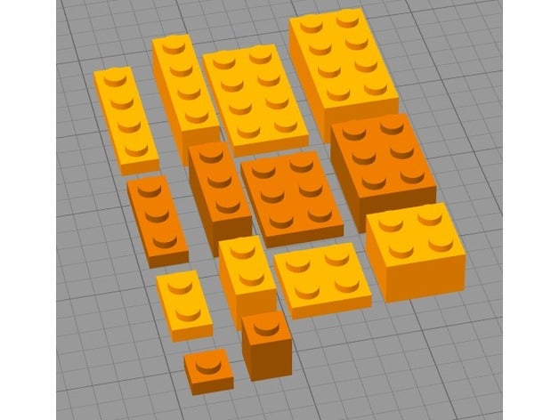 lego basic Steine 1x1-4 2x2-4 kleine große Bau-Spielzeug 1x1 1x2 1x3 1x4 2x3 2x4 brick groß Ziegel Stein 2x2 lego-kompatibel klein 3D print model - Mito3D