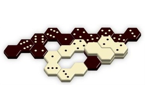 hex-ominos juegos boardgame de mesa domino juguete los juguetes 3d print model - Mito3D