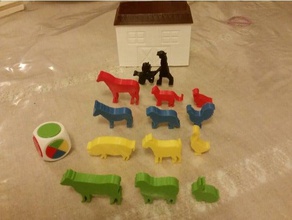 children game 2y+ my little farm games boardgame bunny cat childrens toy cow donkey duck farmgirl goat goose horse hound pig rooster sheep wheelbarrow 3d print model - Mito3D