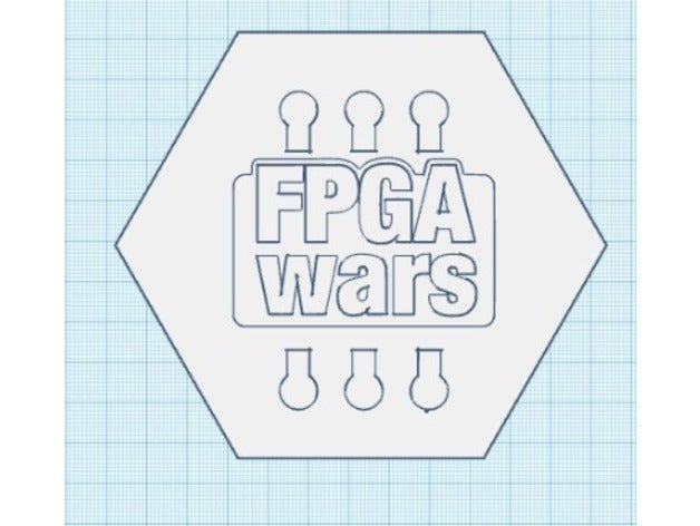 fpgawars logotipo hex gono para 100hex reto oshwdem'17 art 3D print model - Mito3D