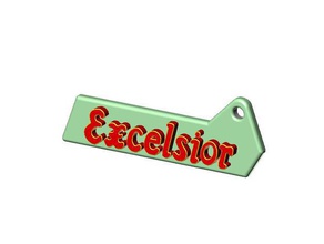 excelsior logo keyring signs & logos 3d print model - Mito3D