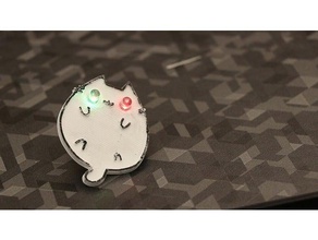 led chat pin accessoires cat meow la broche 3d print model - Mito3D