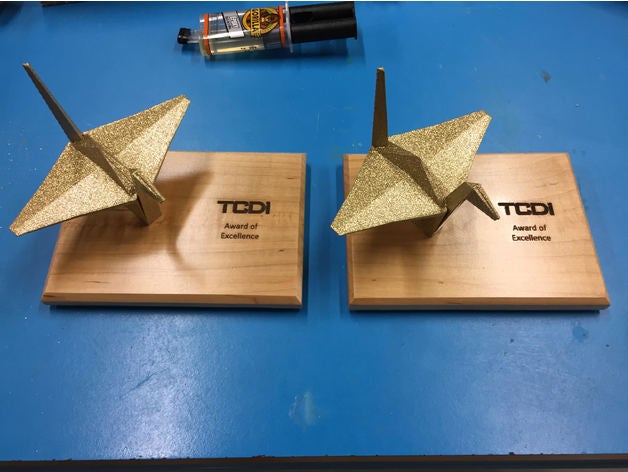 gru origami modelli premio low-poly low poly modulare 3D print model - Mito3D