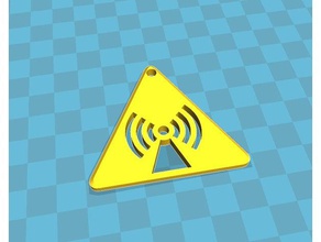 nicht-ionisierende Strahlung, Warnung Schild - Schlüsselanhänger Schilder & logos keychain Strahlung radio sign 3d print model - Mito3D