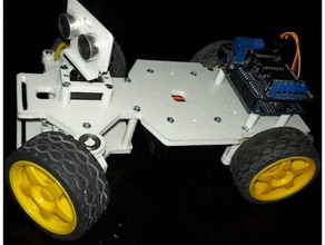 4wd rc coche smart chasis arduino esp - ultrasonidos remix hobby el smartcar vehículo 3d print model - Mito3D
