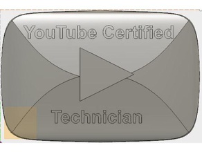 youtube certificada techinician a indústria automotiva mecânico botão de play o técnico logotipo do 3d print model - Mito3D