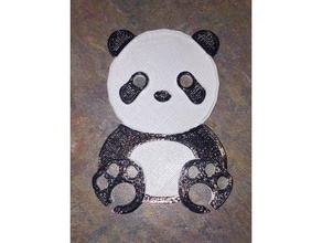 panda bear earbud wrapper mobile phone holder wrap earphone headphone 3d print model - Mito3D