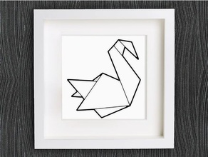 anpassbare origami-Schwan 2d-Kunst Vogel - Armband customizer Dekor Dekoration Dekorationen Dekorative Ohrring geometrische homedecor home decor Schmuck lowpoly low-poly openscad origami Anhänger schwan Schwan Wand-Dekoration 3d print model - Mito3D