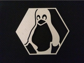 100hex tux Arte en 2d 2dart linux pingüino 3d print model - Mito3D