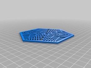 spiral squares100hex object 2d art customized 3d print model - Mito3D