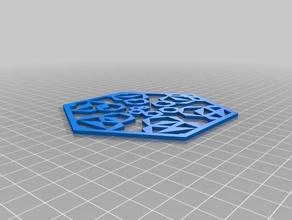 espiral hexágonos internos do pentágono 100hex objeto Arte 2d personalizado 3d print model - Mito3D