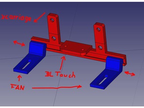 sparkcube filament Lüfter Halter schiene 3d Drucker Zubehör bl-touch Kühlung fan rail 3d print model - Mito3D