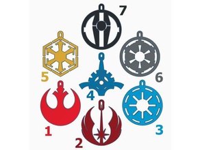 ei9ht boules de noël star wars emblèmes décor les fêtes décoration décorations ornement alliance rebelle starwars 3d print model - Mito3D