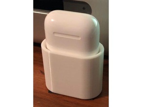 apple airpods charging dock super low profile audio charger 3d print model - Mito3D
