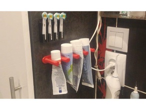 toothpaste wall holder bathroom mount 3d print model - Mito3D