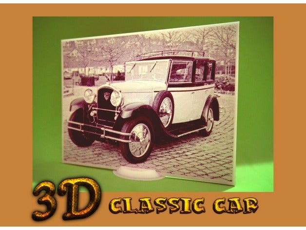 classic car 3d art 1928 3dlito antiguo clasic clasico coche cool dibujo3d landaulet old peugeot relief relieve type 184 vintage 3D print model - Mito3D