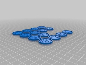 roleplay initiative counters games coin counter d20 dnd roleplaying savage worlds 3d print model - Mito3D