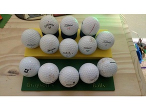 bola de golfe apresentar - 13 bolas esporte & ao ar livre exibição titular 3d print model - Mito3D