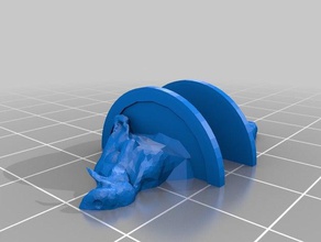 boar head trophy - 28mm gaming games 3d print model - Mito3D