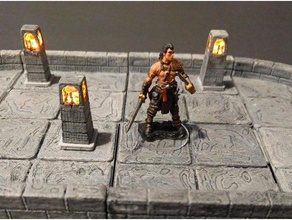 standing lamp - led earring light 28mm gaming games dnd frostgrave heroquest mordheim warhammer quest 3d print model - Mito3D
