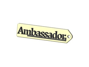 ambassador logo keyring signs & logos 3d print model - Mito3D