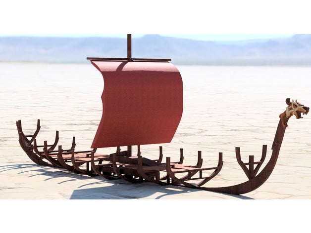viking ship r c vehicles lasercut modelboat 3D print model - Mito3D