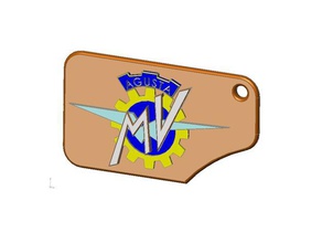 m v logo keyring signs & logos 3d print model - Mito3D
