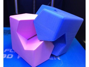 küp küre diseksiyonu kawai tsugite tarzı ortak matematik bulmaca sanatı diseksiyon 3d print model - Mito3D