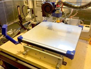glass bed clip 3d printer parts attach borosilicate bracket jga jg aurora a3 3d print model - Mito3D