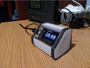 esp32 case rounds electronics clock oled wifi 3d print model - Mito3D