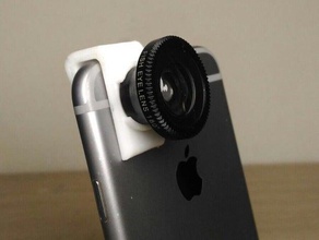 ojo de pez lente adaptador iphone el teléfono móvil la cámara clip titular macro smartphone 3d print model - Mito3D