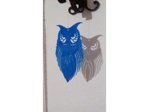 deco-búho Arte en 2d art de aves decoración la eule colgador colgantes owl galería símbolos tatuaje 3d print model - Mito3D