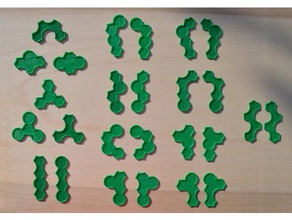 cercles & cabossé hexagones puzzles 3d print model - Mito3D
